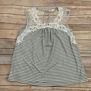 Maurices Gray Striped Tank Top